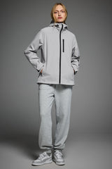 OROLAY Zip Up Rain Jacket Lightweight Hooded Windbreaker #color_gray