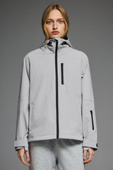 OROLAY Zip Up Rain Jacket Lightweight Hooded Windbreaker #color_gray