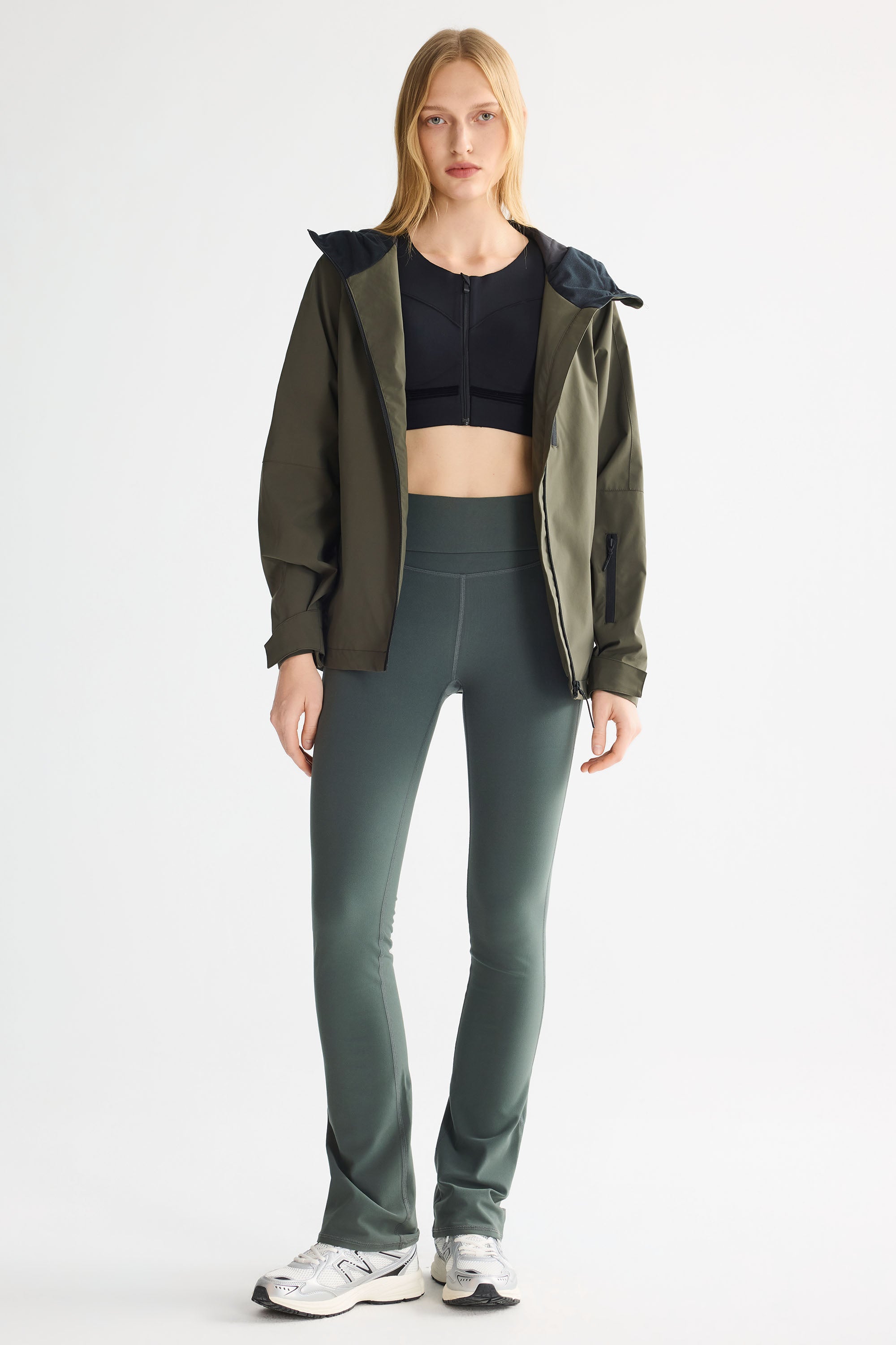 OROLAY Zip Up Rain Jacket Lightweight Hooded Windbreaker #color_olive