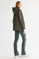 OROLAY Zip Up Rain Jacket Lightweight Hooded Windbreaker #color_olive