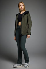 OROLAY Zip Up Rain Jacket Lightweight Hooded Windbreaker #color_olive