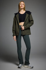 OROLAY Zip Up Rain Jacket Lightweight Hooded Windbreaker #color_olive