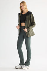 OROLAY Zip Up Rain Jacket Lightweight Hooded Windbreaker #color_olive