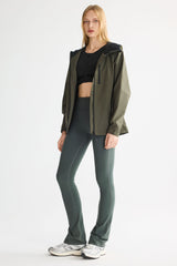 OROLAY Zip Up Rain Jacket Lightweight Hooded Windbreaker #color_olive