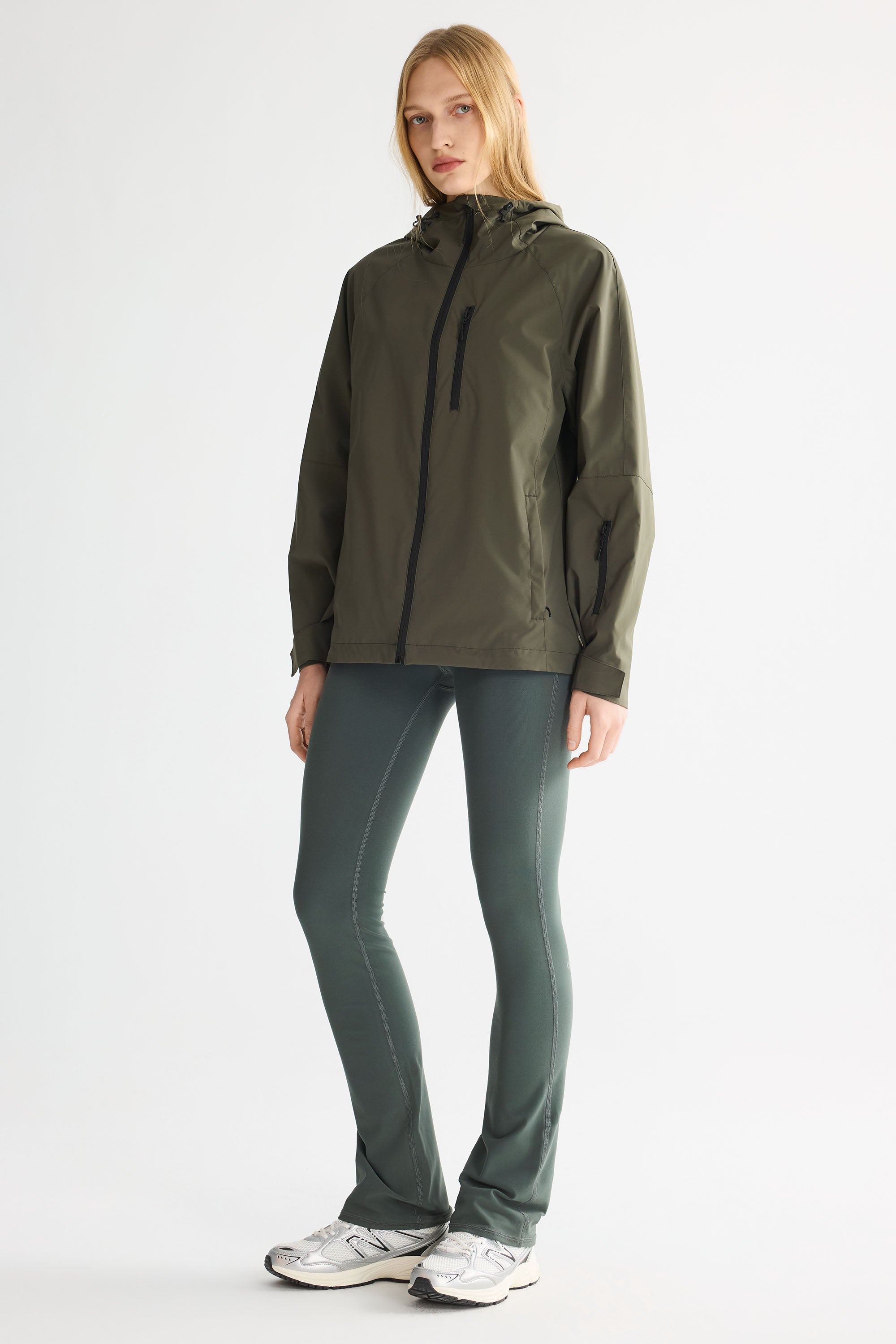 OROLAY Zip Up Rain Jacket Lightweight Hooded Windbreaker #color_olive