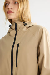 OROLAY Zip Up Rain Jacket Lightweight Hooded Windbreaker #color_khaki