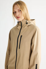 OROLAY Zip Up Rain Jacket Lightweight Hooded Windbreaker #color_khaki