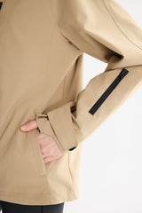 OROLAY Zip Up Rain Jacket Lightweight Hooded Windbreaker #color_khaki