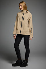 OROLAY Zip Up Rain Jacket Lightweight Hooded Windbreaker #color_khaki