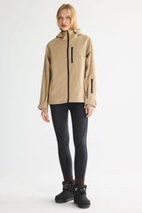 OROLAY Zip Up Rain Jacket Lightweight Hooded Windbreaker #color_khaki