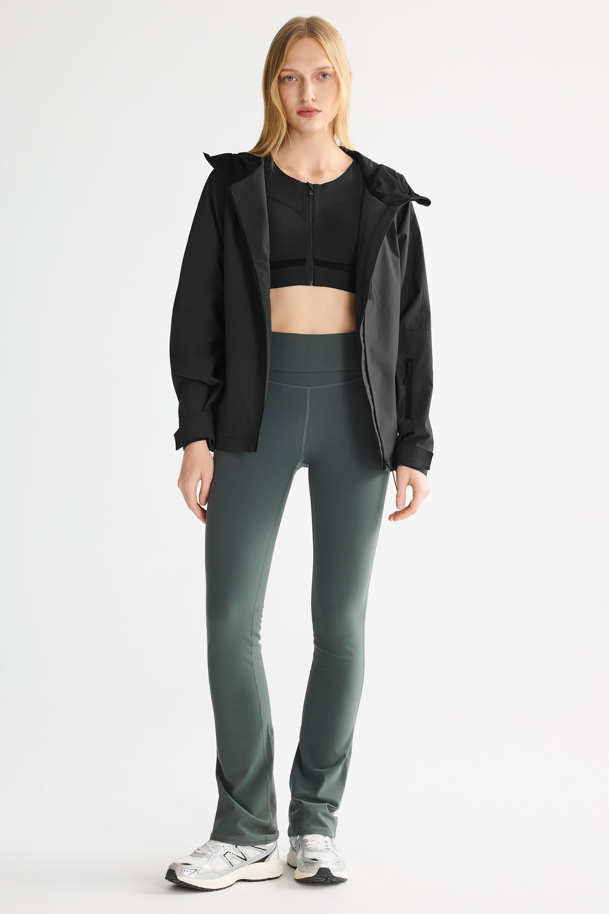 OROLAY Zip Up Rain Jacket Lightweight Hooded Windbreaker #color_black