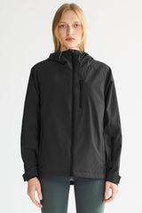 OROLAY Zip Up Rain Jacket Lightweight Hooded Windbreaker #color_black