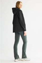 OROLAY Zip Up Rain Jacket Lightweight Hooded Windbreaker #color_black