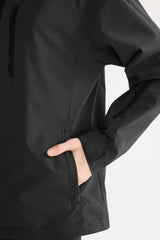 OROLAY Zip Up Rain Jacket Lightweight Hooded Windbreaker #color_black