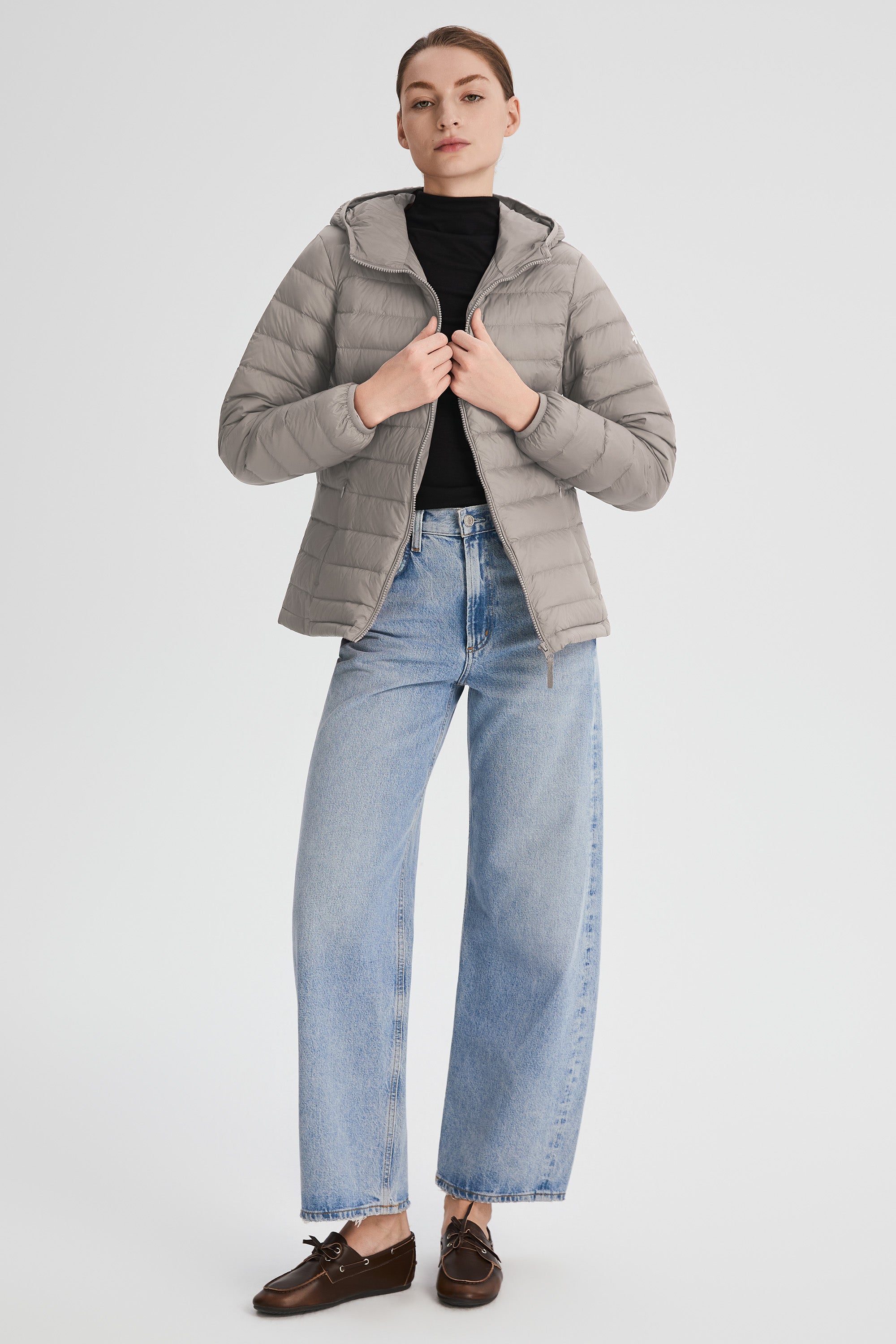 Orolay-Lightweight Packable Down Jacket with Stand Collar-#color_gray