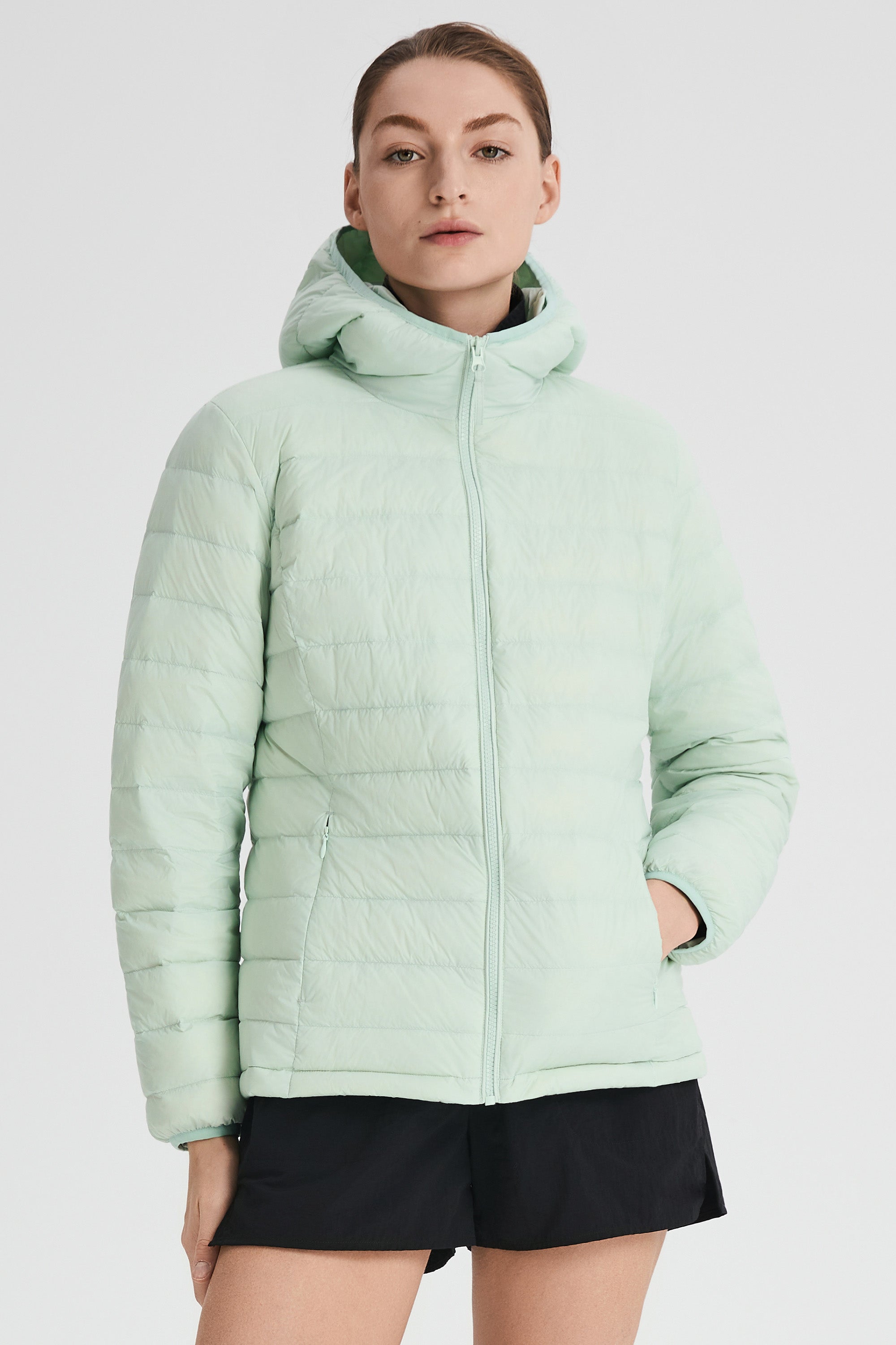 Orolay-Lightweight Packable Down Jacket with Stand Collar-#color_light green