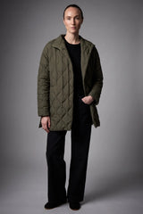 Orolay Oversized Quilted Puffer Jacket Lightweight with Pockets #color_green 