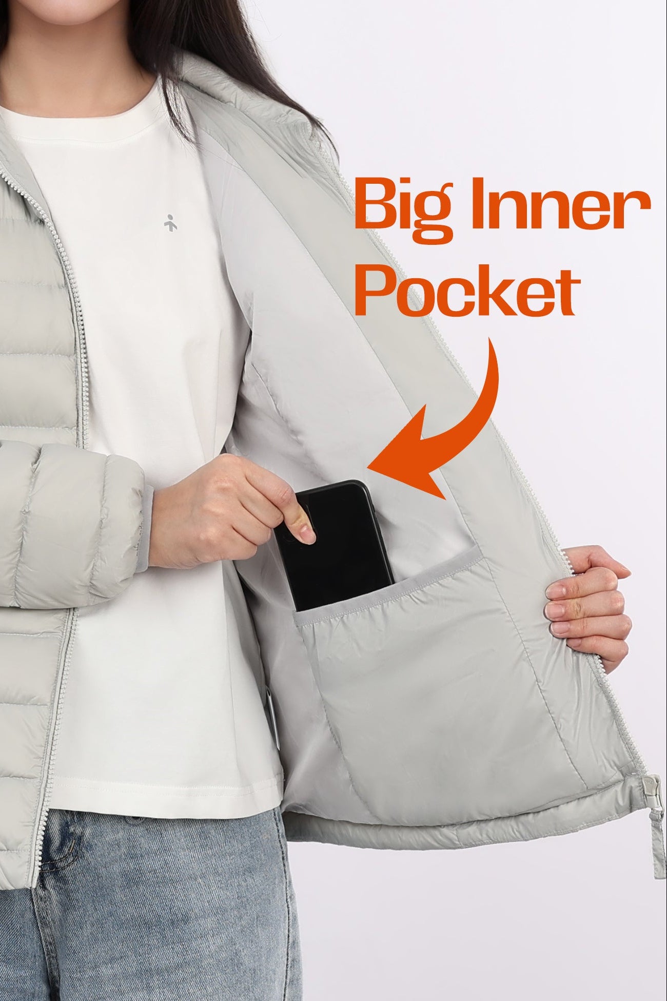 Lightweight Quilted Packable Down Jacket - Orolay, #color_Black,Lightgray,navy,khaki,armygreen,Pink