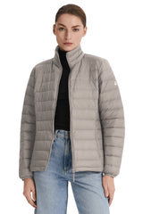 Orolay-Lightweight Packable Down Jacket with Stand Collar-#color_gray