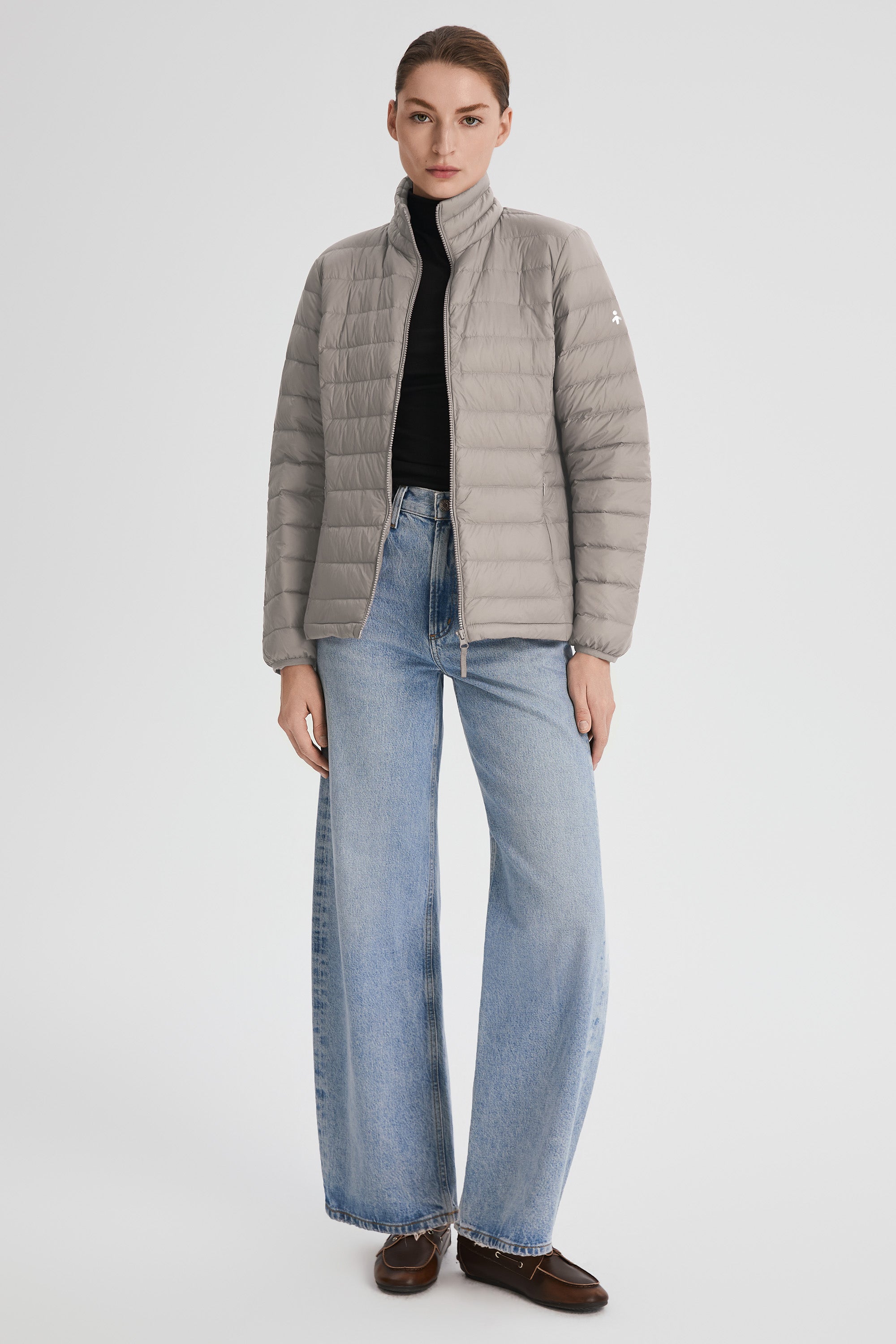 Orolay-Lightweight Packable Down Jacket with Stand Collar-#color_gray