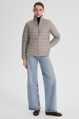 Orolay-Lightweight Packable Down Jacket with Stand Collar-#color_gray