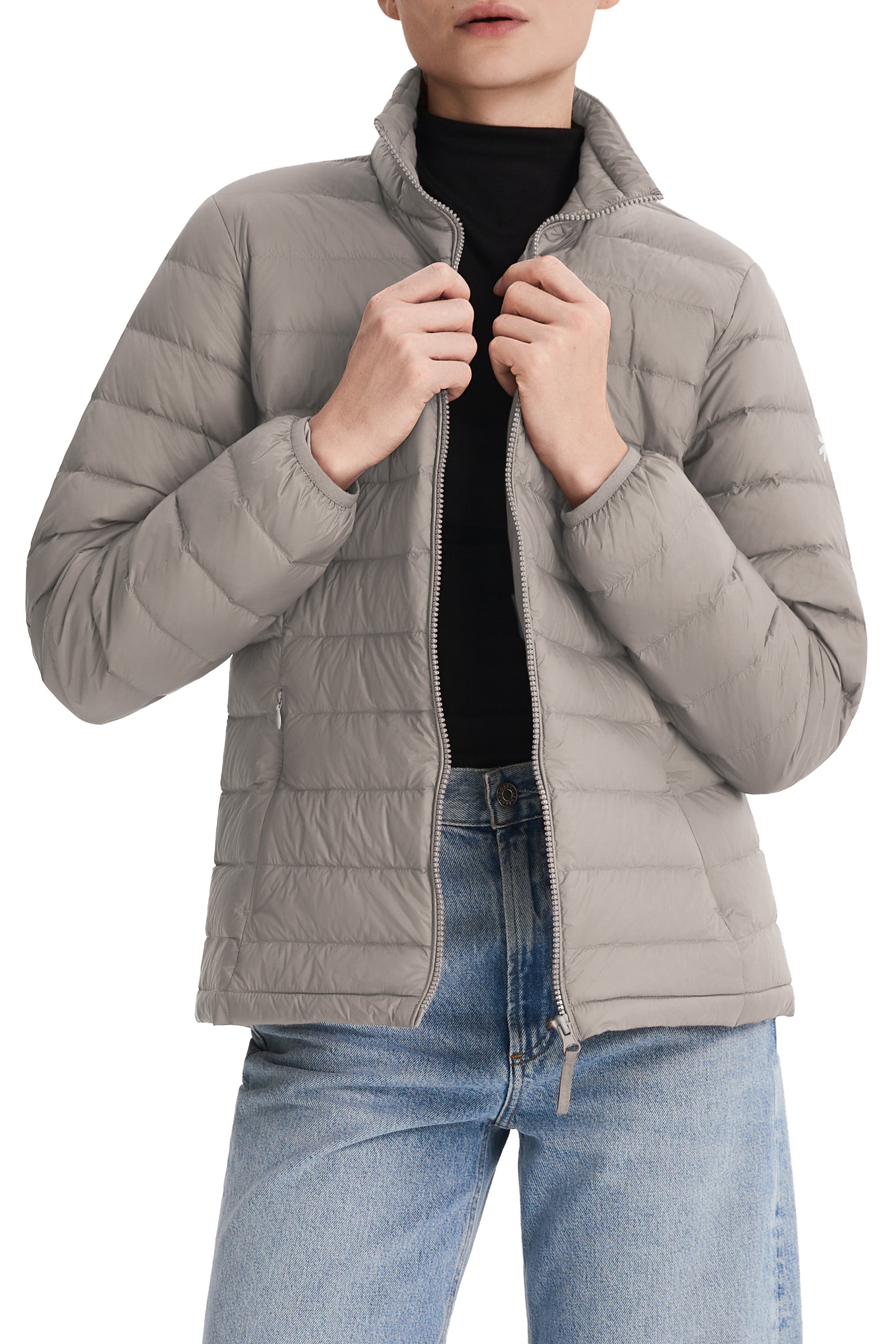 Orolay-Lightweight Packable Down Jacket with Stand Collar-#color_gray