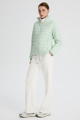 Orolay-Lightweight Packable Down Jacket with Stand Collar-#color_light green