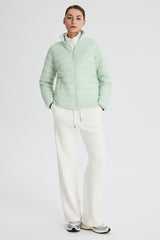 Orolay-Lightweight Packable Down Jacket with Stand Collar-#color_light green