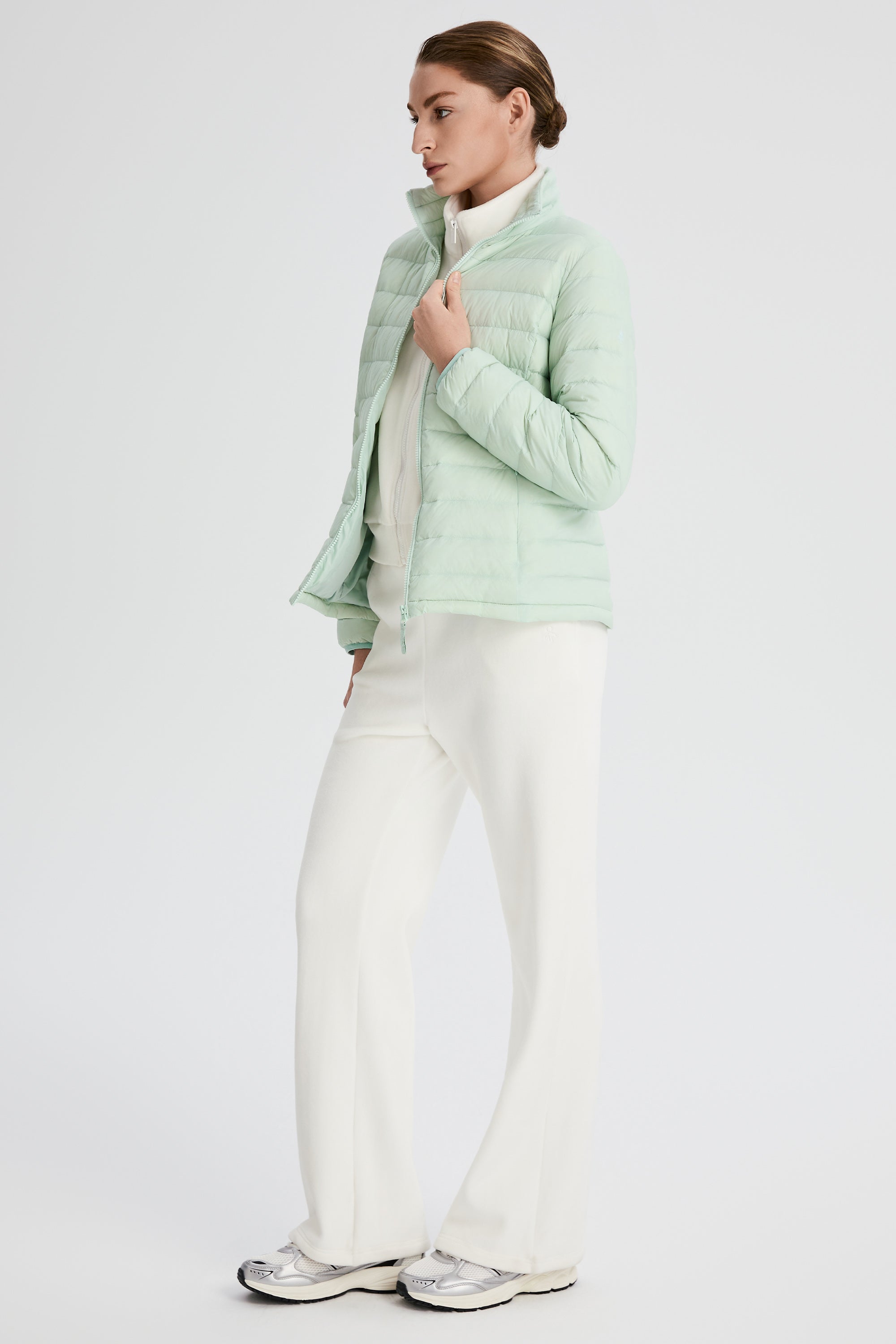 Orolay-Lightweight Packable Down Jacket with Stand Collar-#color_light green