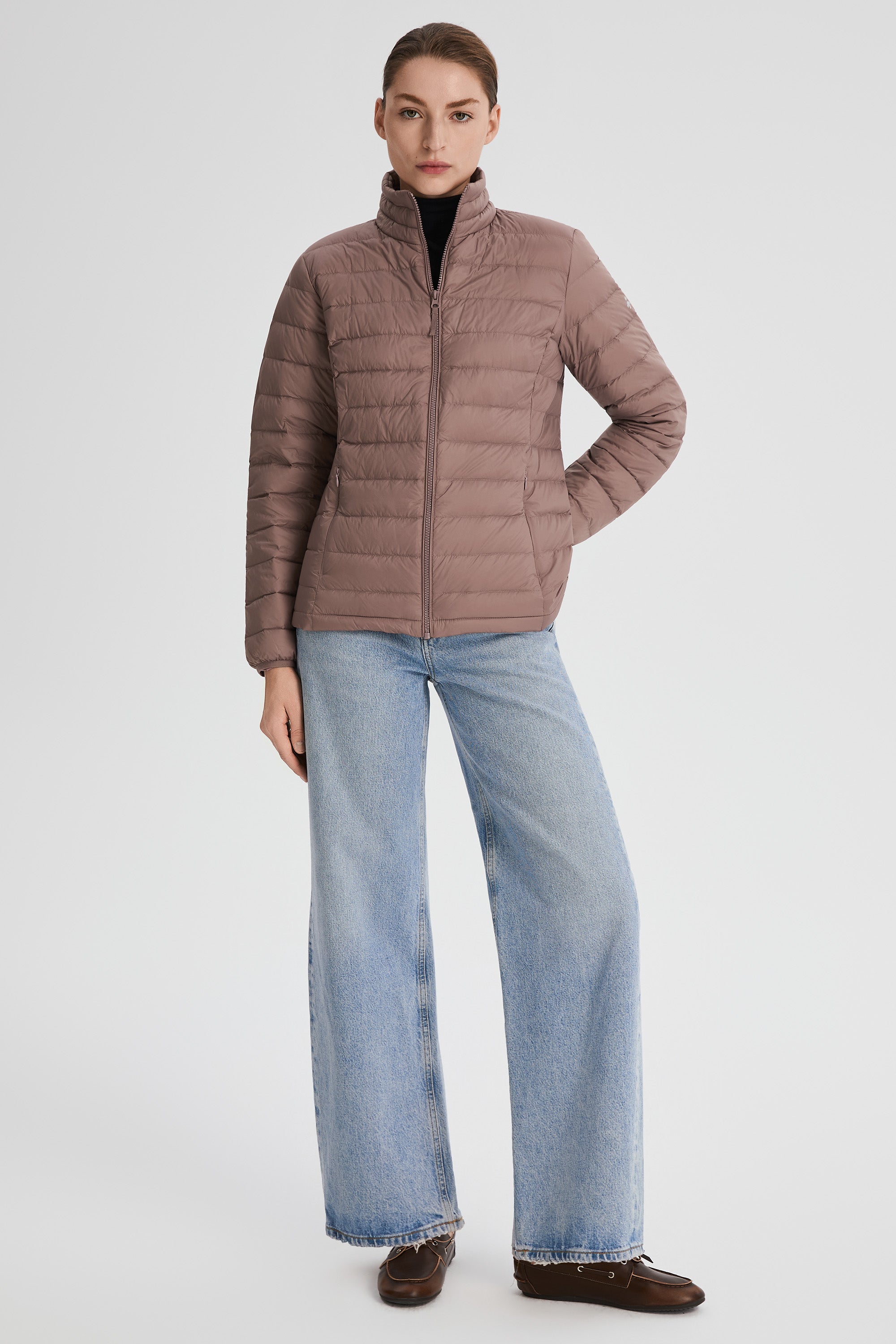 Orolay-Lightweight Packable Down Jacket with Stand Collar-#color_pink