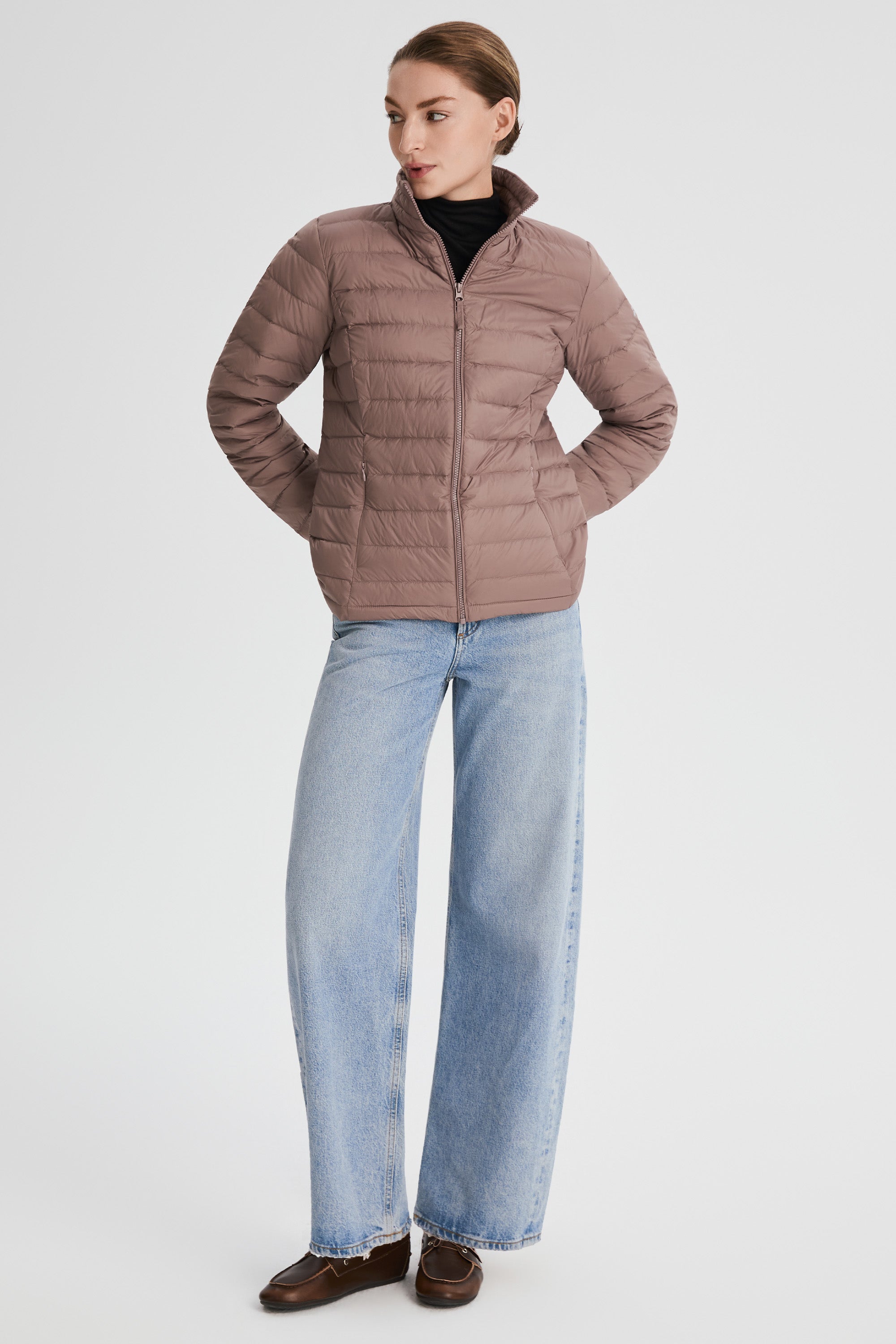 Orolay-Lightweight Packable Down Jacket with Stand Collar-#color_pink