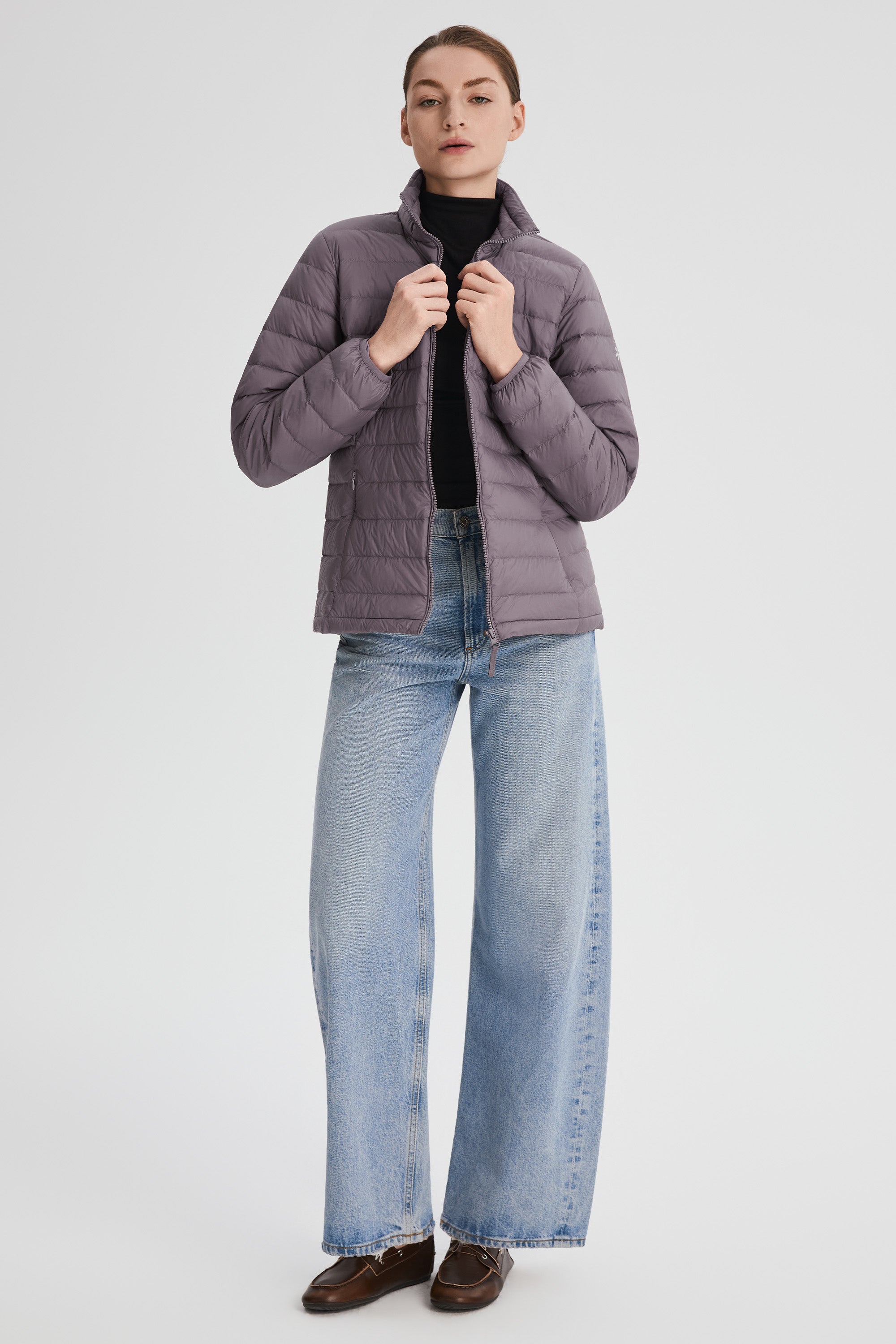 Orolay-Lightweight Packable Down Jacket with Stand Collar-#color_purple