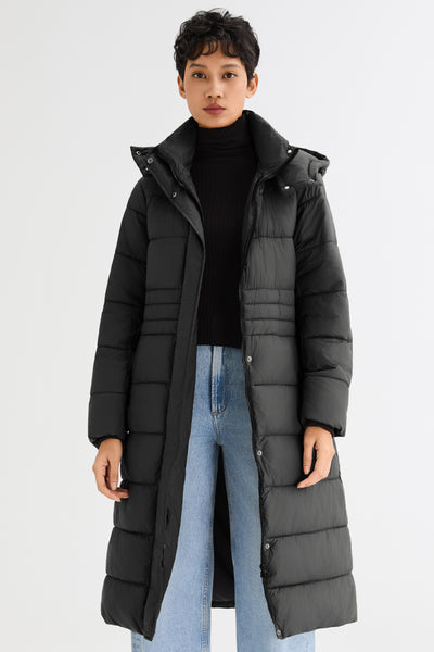 Orolay Women's Long Hooded Quilted Puffer Jacket