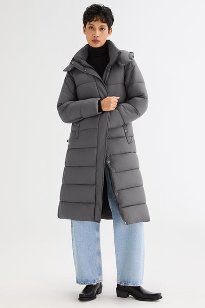 Orolay Women's Long Hooded Quilted Puffer Jacket