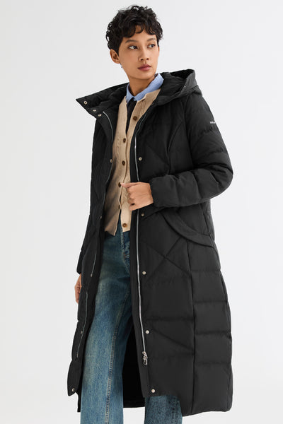 【正規品】Liora Long Quilted Down Coat Orolay Women's Long Maxi Down Coat with hood