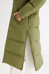 Orolay-Long Puffer Down Jacket with Hem Slit-#color_Peat Moss