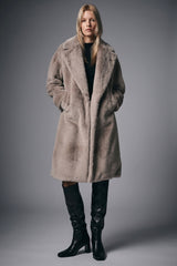 Orolay-Long Teddy Coat-#color_Shadow Gray