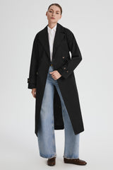 Maxi Length Oversized Trench Coat orolay #color_black
