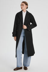 Maxi Length Oversized Trench Coat orolay #color_black