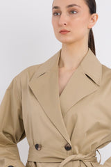 Maxi Length Oversized Trench Coat orolay #color_khaki