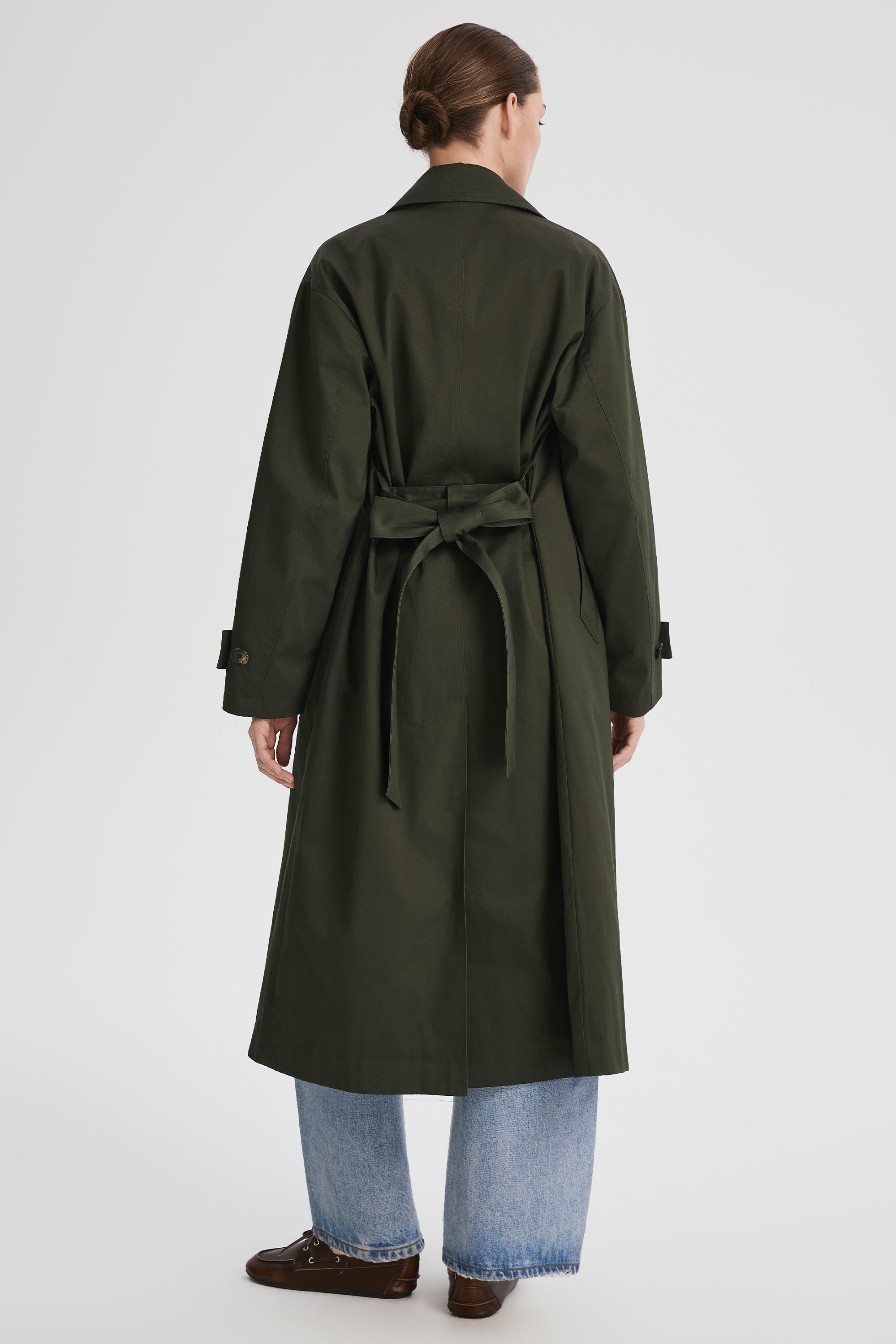 Maxi Length Oversized Trench Coat orolay #color_olive