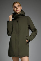 Mid-Length Waterproof Trench Jacket orolay #color_olive