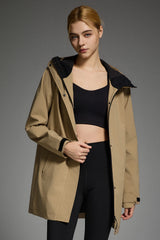 Mid-Length Waterproof Trench Jacket orolay #color_khaki