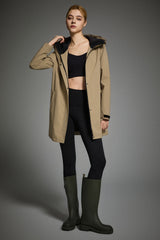 Mid-Length Waterproof Trench Jacket orolay #color_khaki