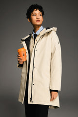 Mid-Length Windproof Parka Coat #color_beige