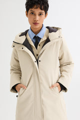 Mid-Length Windproof Parka Coat #color_beige