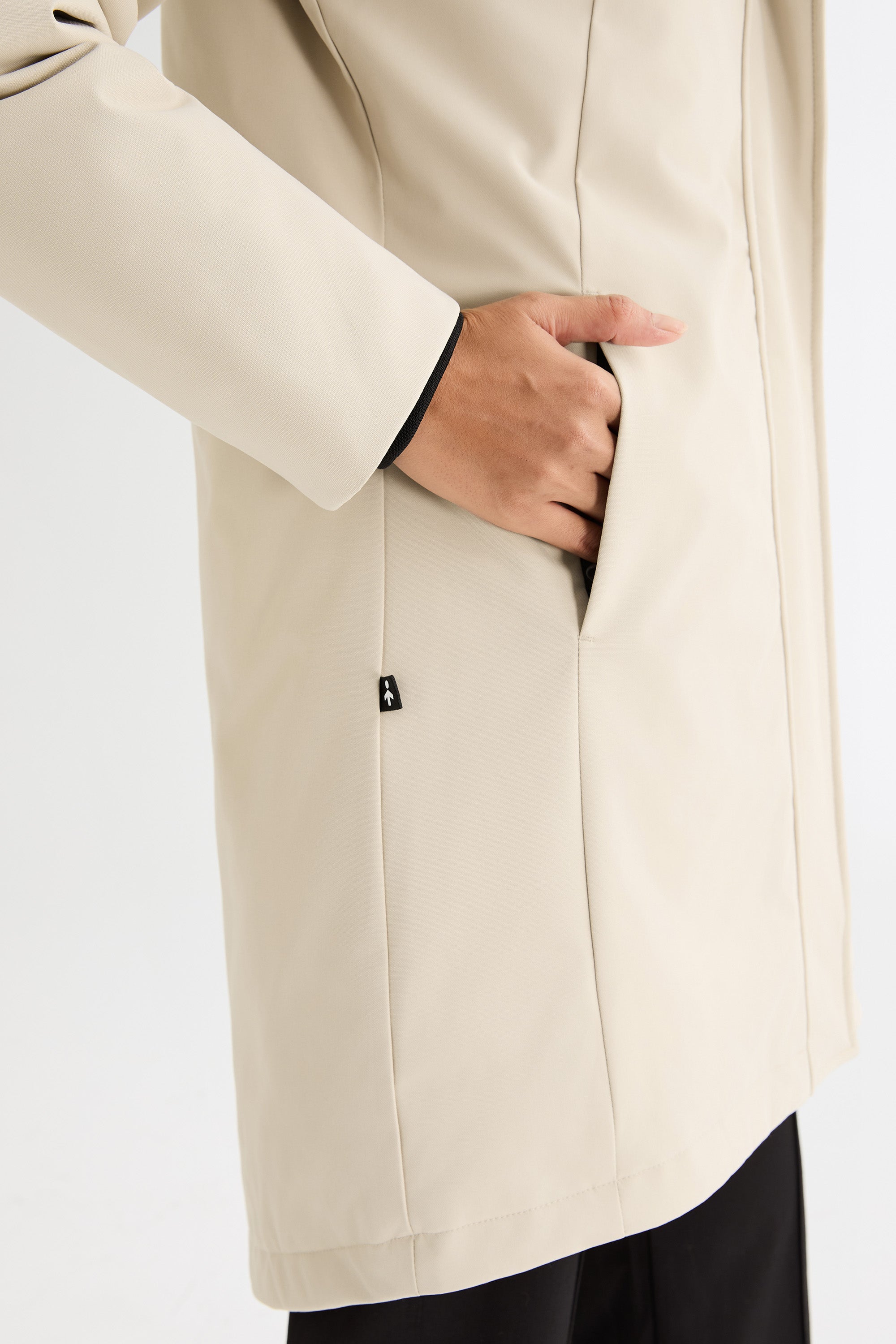 Mid-Length Windproof Parka Coat #color_beige