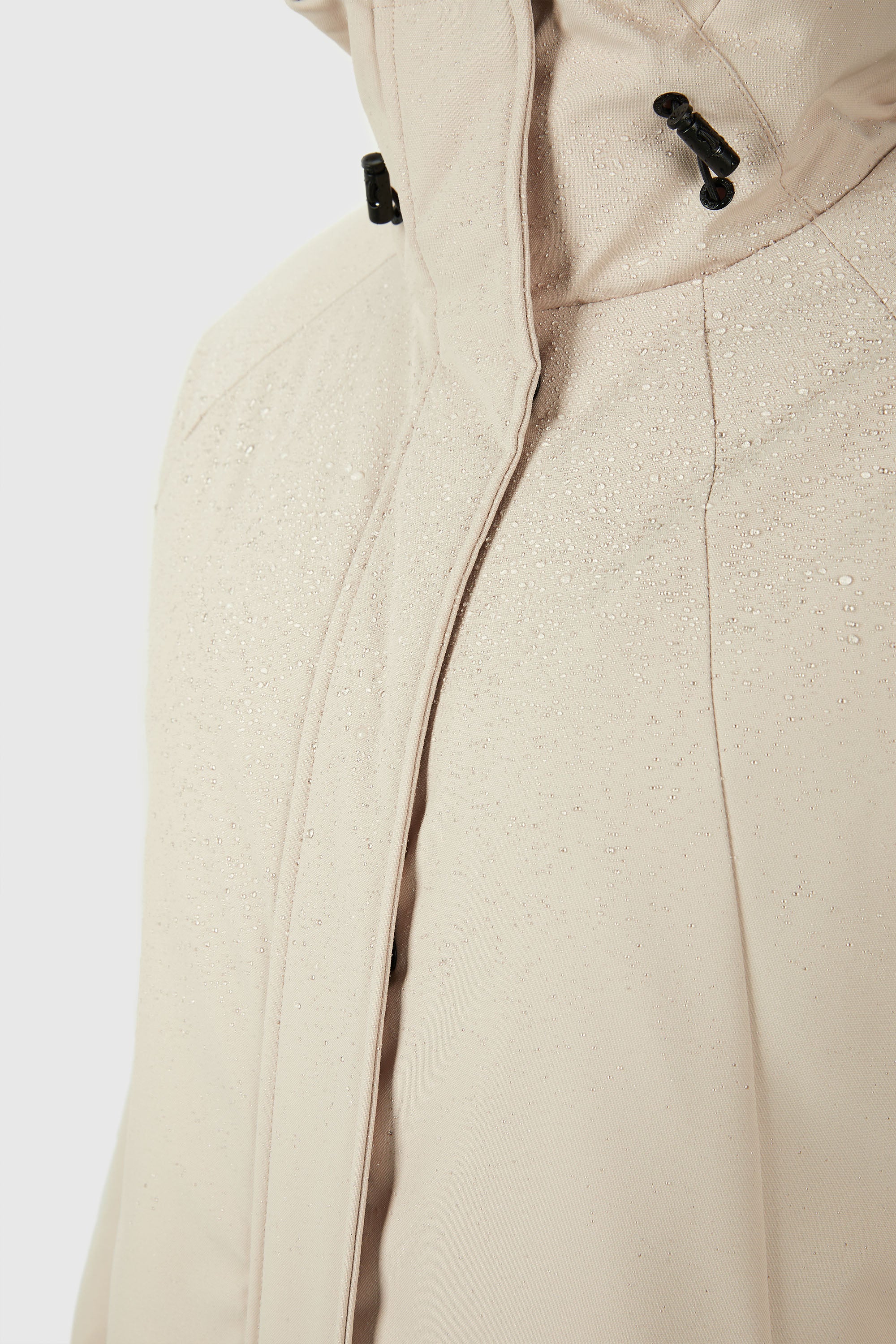 Mid-Length Windproof Parka Coat #color_beige