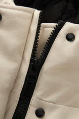 Mid-Length Windproof Parka Coat #color_beige