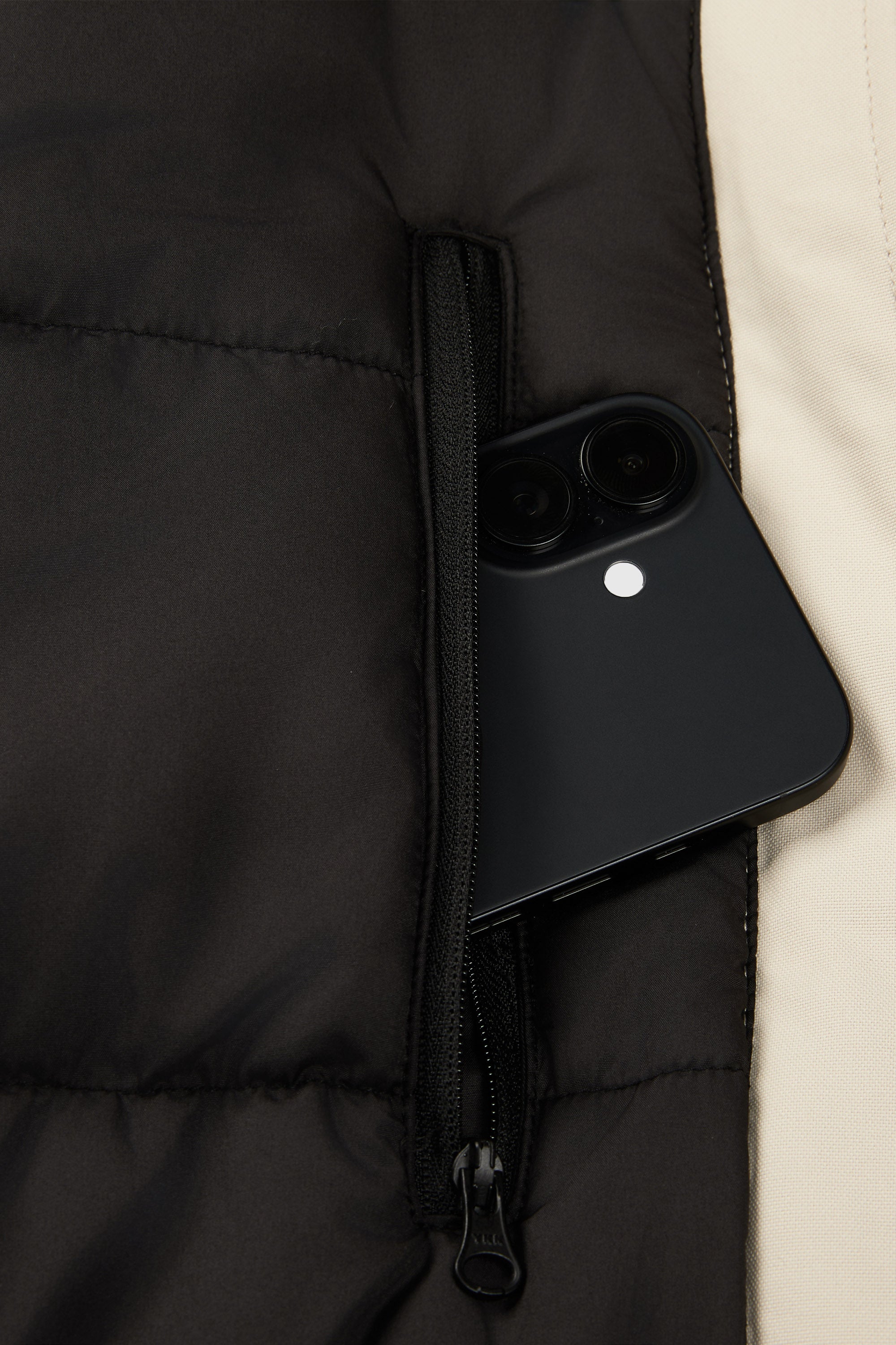 Mid-Length Windproof Parka Coat #color_beige